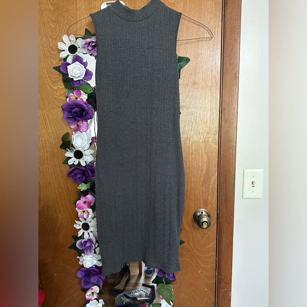 Just Fab Mock Neck Sleeveless Midi Bodycon Dress-M